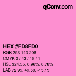 Color code: HEX #FD8FD0 | qconv.com
