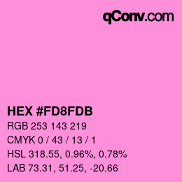 カラーコード: HEX #FD8FDB | qconv.com