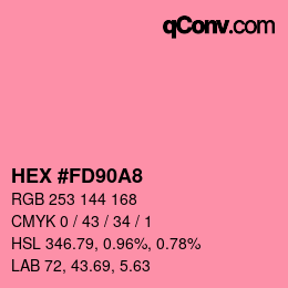 カラーコード: HEX #FD90A8 | qconv.com