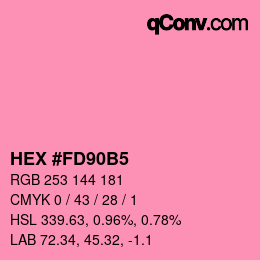 カラーコード: HEX #FD90B5 | qconv.com