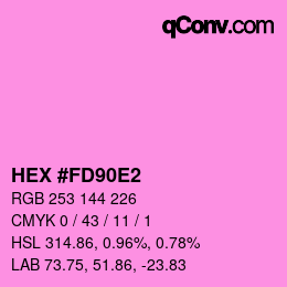 カラーコード: HEX #FD90E2 | qconv.com