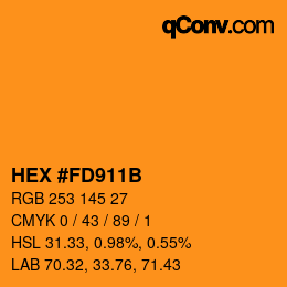 Color code: HEX #FD911B | qconv.com
