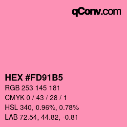 カラーコード: HEX #FD91B5 | qconv.com