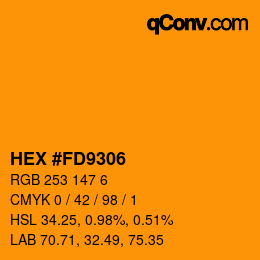 Farbcode: HEX #FD9306 | qconv.com