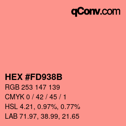 Color code: HEX #FD938B | qconv.com