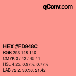 Color code: HEX #FD948C | qconv.com