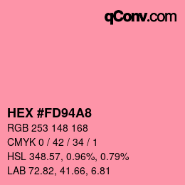 カラーコード: HEX #FD94A8 | qconv.com