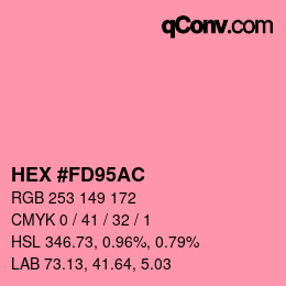 カラーコード: HEX #FD95AC | qconv.com