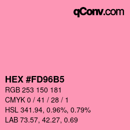 颜色代码: HEX #FD96B5 | qconv.com