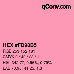 カラーコード: HEX #FD98B5 | qconv.com