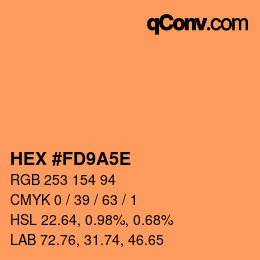Color code: HEX #FD9A5E | qconv.com