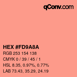 Color code: HEX #FD9A8A | qconv.com