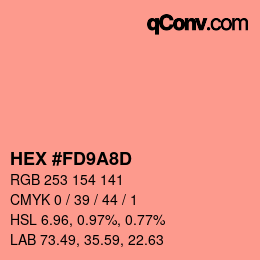 Color code: HEX #FD9A8D | qconv.com