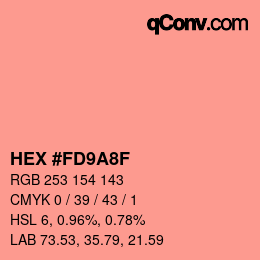 Color code: HEX #FD9A8F | qconv.com