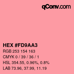 Color code: HEX #FD9AA3 | qconv.com