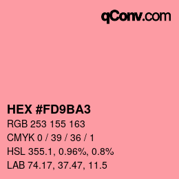 颜色代码: HEX #FD9BA3 | qconv.com
