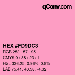カラーコード: HEX #FD9DC3 | qconv.com