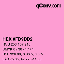 カラーコード: HEX #FD9DD2 | qconv.com