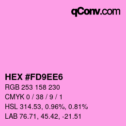 カラーコード: HEX #FD9EE6 | qconv.com