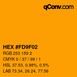 Color code: HEX #FD9F02 | qconv.com