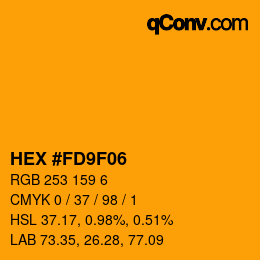 Color code: HEX #FD9F06 | qconv.com