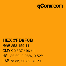 カラーコード: HEX #FD9F0B | qconv.com