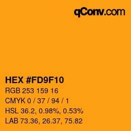 Color code: HEX #FD9F10 | qconv.com