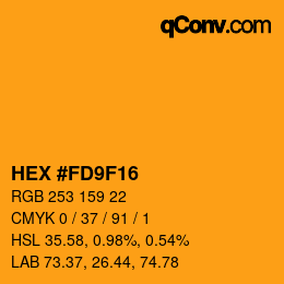 颜色代码: HEX #FD9F16 | qconv.com