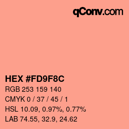 カラーコード: HEX #FD9F8C | qconv.com