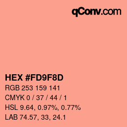 颜色代码: HEX #FD9F8D | qconv.com