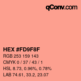 Color code: HEX #FD9F8F | qconv.com