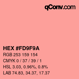 カラーコード: HEX #FD9F9A | qconv.com