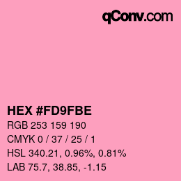 カラーコード: HEX #FD9FBE | qconv.com