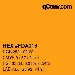 颜色代码: HEX #FDA016 | qconv.com