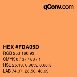 カラーコード: HEX #FDA05D | qconv.com