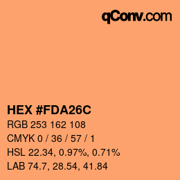 颜色代码: HEX #FDA26C | qconv.com