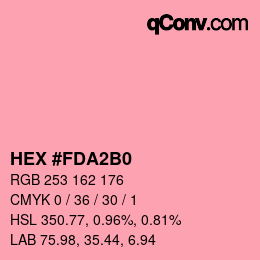 カラーコード: HEX #FDA2B0 | qconv.com