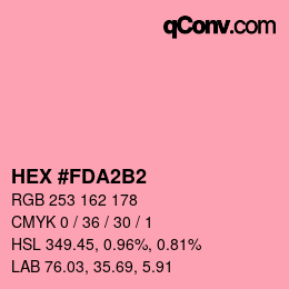 カラーコード: HEX #FDA2B2 | qconv.com