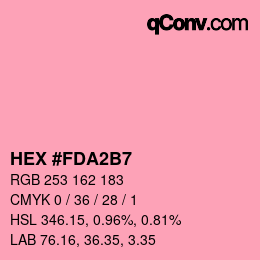 カラーコード: HEX #FDA2B7 | qconv.com