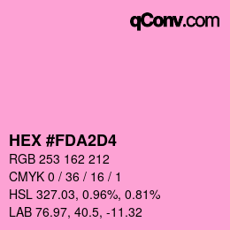 カラーコード: HEX #FDA2D4 | qconv.com