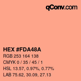 Farbcode: HEX #FDA48A | qconv.com