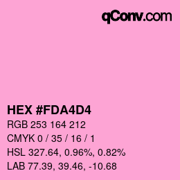 カラーコード: HEX #FDA4D4 | qconv.com