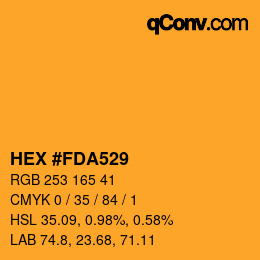 カラーコード: HEX #FDA529 | qconv.com