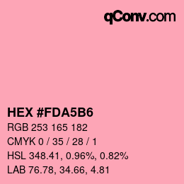 カラーコード: HEX #FDA5B6 | qconv.com