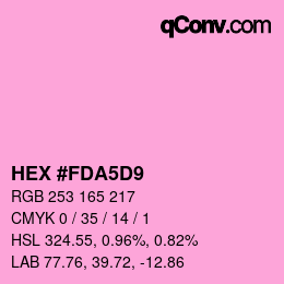 カラーコード: HEX #FDA5D9 | qconv.com
