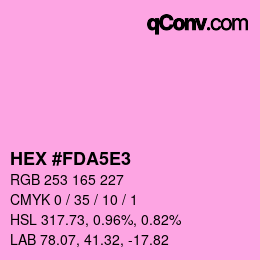 Color code: HEX #FDA5E3 | qconv.com