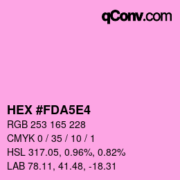 カラーコード: HEX #FDA5E4 | qconv.com