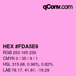 Color code: HEX #FDA5E6 | qconv.com