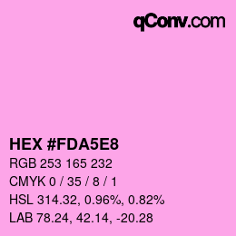 Color code: HEX #FDA5E8 | qconv.com