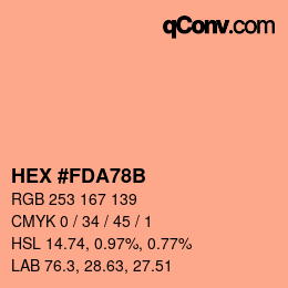 Color code: HEX #FDA78B | qconv.com